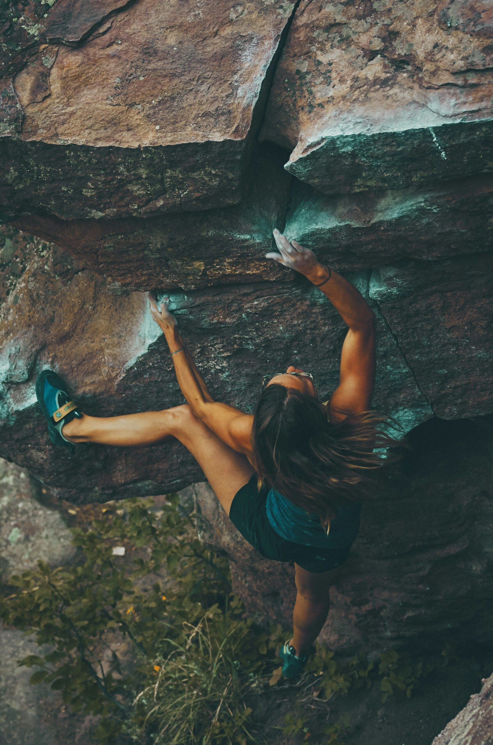 female climber overcoming mental block